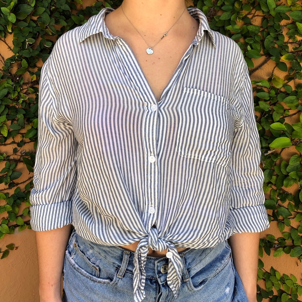 Tied Stripe Shirt